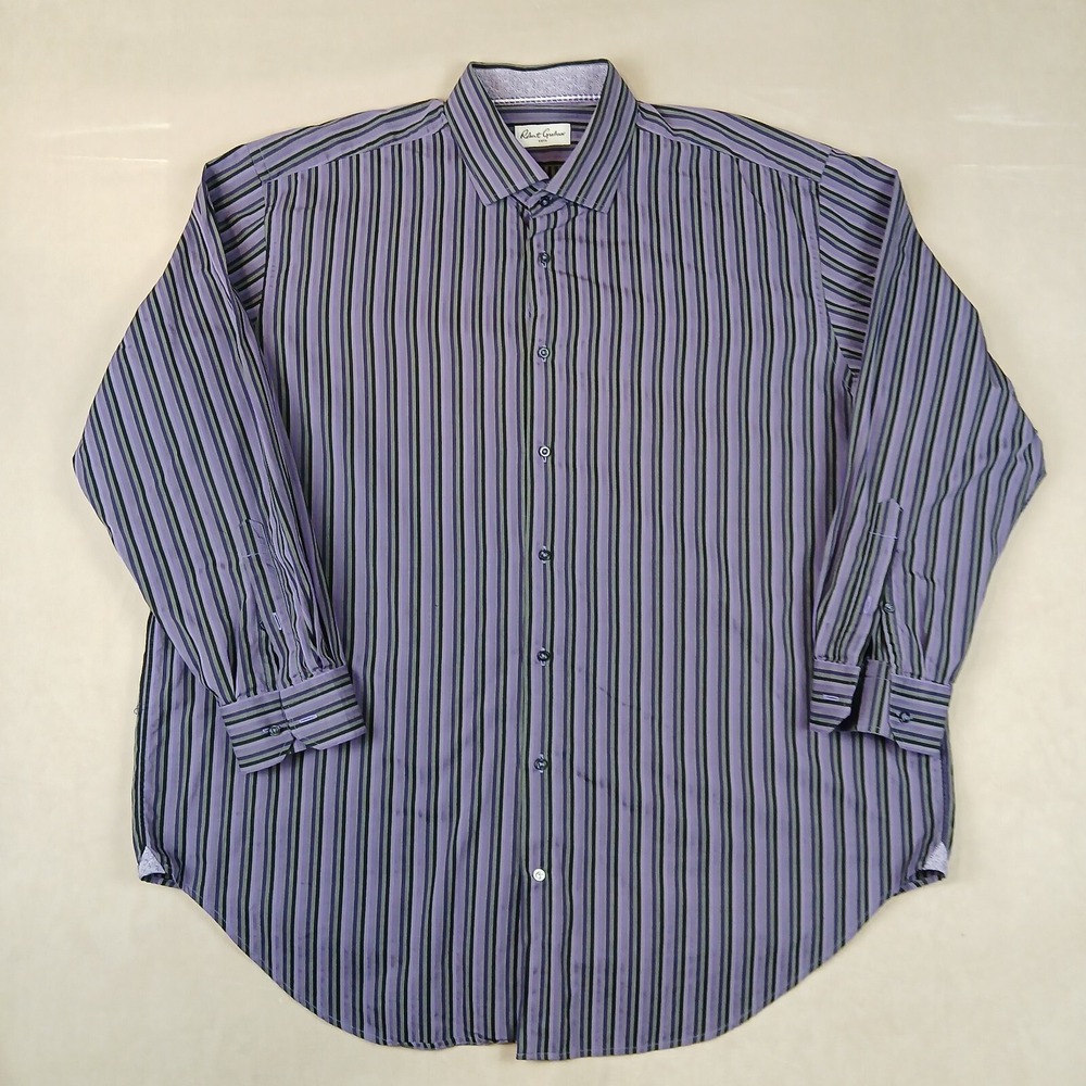 Robert Graham 47 18.5 Big 34/35 Mens Shirt * 3XB * 29x34‎ Button Up L/S DEFECT